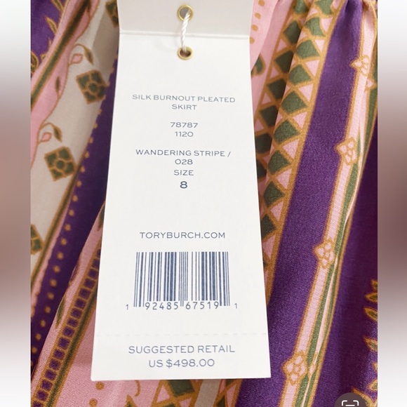 Tory Burch Silk Burnt Pleated Skirt - Picture 9 of 10